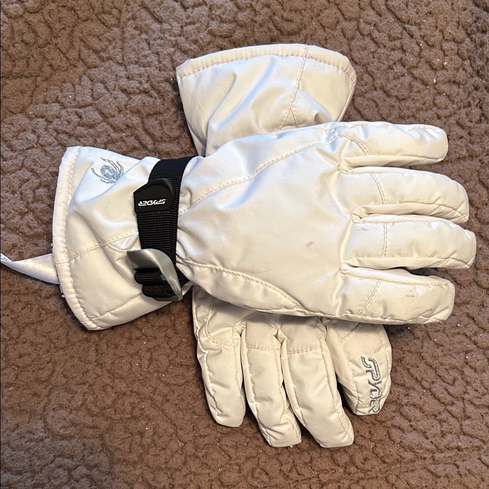 Spyder Snowy White Insulated Gloves Size Small